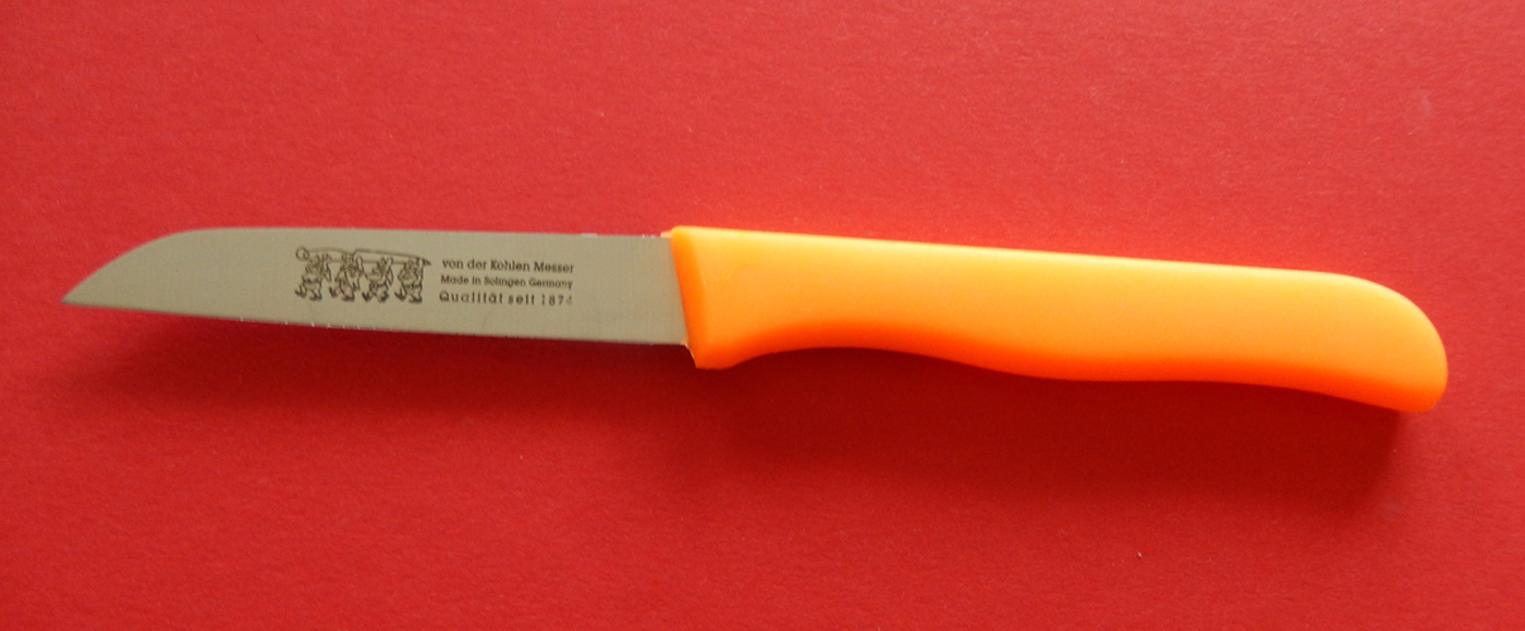 Gemüsemesser Küchenmesser 7,5 cm  orange - rostfrei von der Kohlen Quality Made in SG